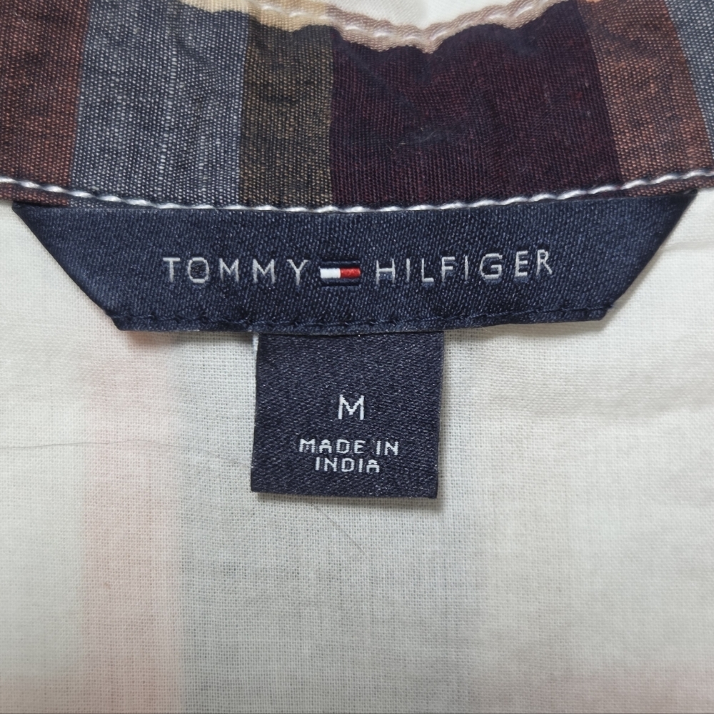 Tommy Hilfiger Sleeveless Button Up Belted Plaid Dress Size-M - Picture 10 of 13